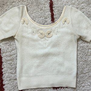 Vintage cream-colored top -- size S/M